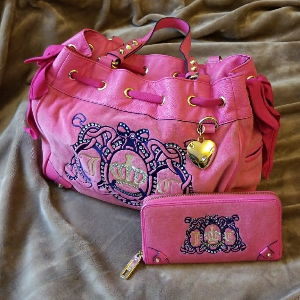 Juicy Couture Pink Purse and Wallet set